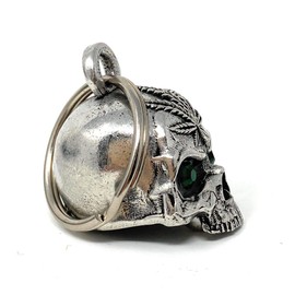 Bravo Bells Pot Head Skull Diamond Bell - Biker Bell Accessory or Key Chain for Good Luck on The Road