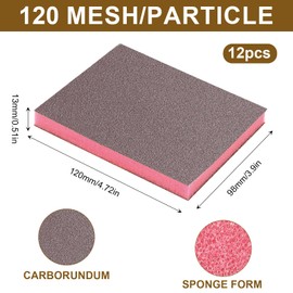 Jortmrd Pack of 12 Sanding Sponges Fine Sanding Sponges Sanding Sponge Flexible Sanding Sponges Grit 120 Sponge Sandpaper Sanding Sponge Wood for Metal Wood