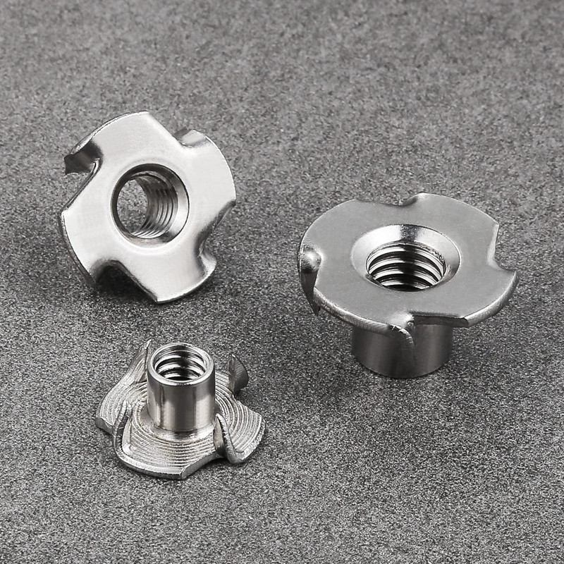 Wensilon 50pcs 3/8"-16 T-nut 304 stainless steel four-jaw - for