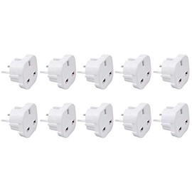 10 x UK to DE/GB to EU/England to Germany Europe Travel Adapter White