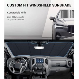 Pigenius Windshield Sun Shade for 2014-2020 Lexus IS200t IS250 IS300 IS350 ISF Front Window Sunshade - Metallic
