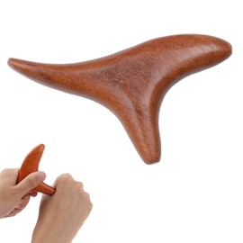 Wooden Massage Aid, Gua Sha Scratching Board Made of Wood, Trigger Wood Massage, Tool Massage Sticks, Trigger Point Massage Wood, Gua Sha Tools, for Back, Neck, Shoulders, Hand and Feet, Red Rosewood,