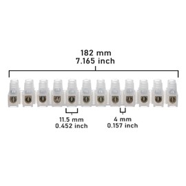 AUKENIEN 60A Electrical Connector Blocks 60 Amp 12 Way White Terminal Block Strip Electric Wire Connectors Choc Blocks Connecting for Wiring Cable (Pack of 2)