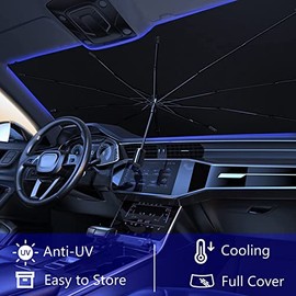 AKASENKO Parasol para Parabrisas de Coche, Parasol para Auto con protección UV, Parasol Plegable para Coche, para Camiones, Coches, camionetas, sedane
