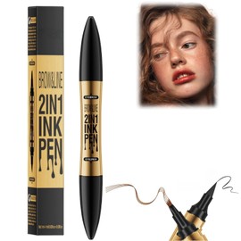 Eyebrow Pencil,Dual-Ended Eyebrow Pen,Brow Pencil 2-in-1,Eyebrow Eyeliner Black,Long Lasting Brow Makeup,Waterproof Brow Pen,Light Brown Eyebrow Pencil,Liquid Eyebrow Pen,Waterproof Eyebrow Pen,01#
