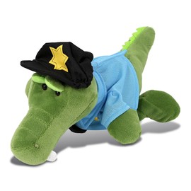 DolliBu Alligator Police Officer Plush Toy - Super Soft Alligator Cop Stuffed Animal Dress Up with Cute Cop Uniform and Cap Outfit - Gift with Personalization - 6 Inches