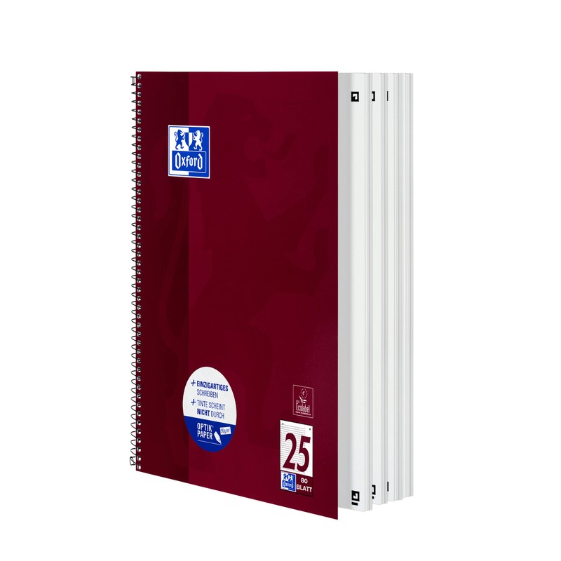 Oxford School Optic Paper 90 g/m² 100050355 College Notepad/A4 +/Lined/Margin,