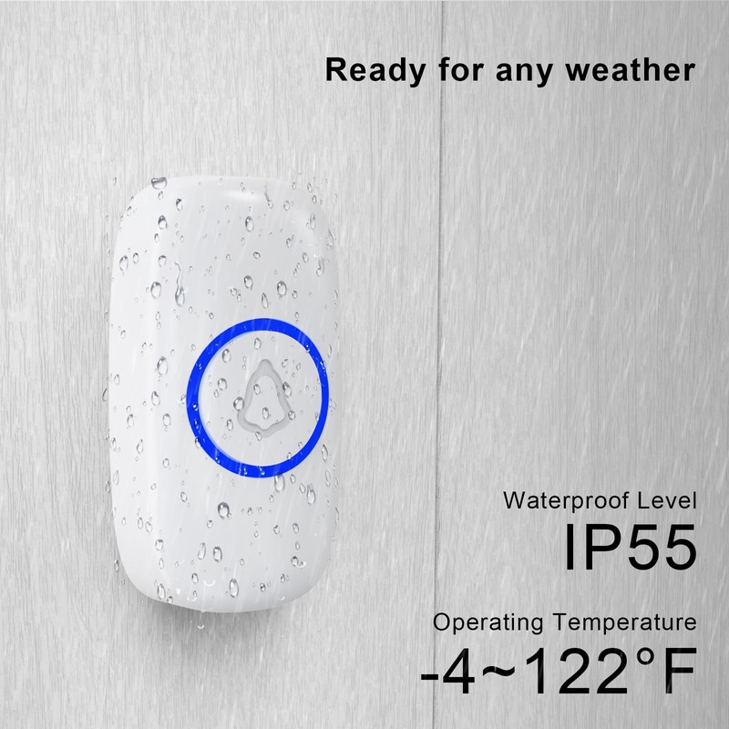 SECRUI Wireless Doorbell Push Button, DoorBell Transmitter Replacement or Additional