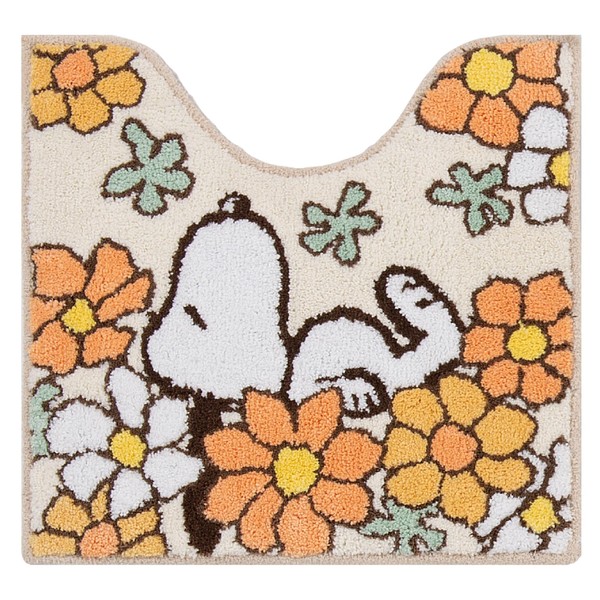 Senko 66934 Snoopy Full of Flowers Toilet Mat, Approx. 22.8
