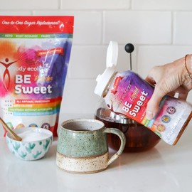 Body Ecology BE Sweet Powder Sugar Substitute | All-Natural Sweetener | Zero Calorie Stevia Powder | Zero Glycemic | Reusable 24.7 OZ
