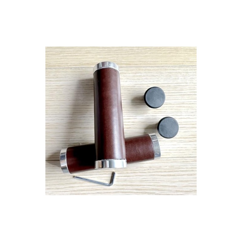 Bike Handlebar Grips 120/120mm Hand-Stitched Seam for 22.2mm (7/8") Polished