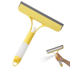 3 in 1 Window Cleaning Scraper,3 in 1 Spray Squeegee,2025 New with Brush and Built-in Spray BottleAll-Purpose,All-Purpose Window Cleaner Tool (Yellow)