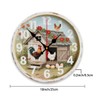 MEUUD Wood Wall Clock 10 Inch Farmhouse Chicken Rooster Print