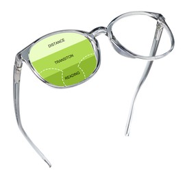 YEIN Presbyopic Progressive Multifocal Reading Glasses, Spring Hinge Blue Light Blocking Glasses, with Clear Lenses for Women and Men (+0.00/+2.25 magnification)