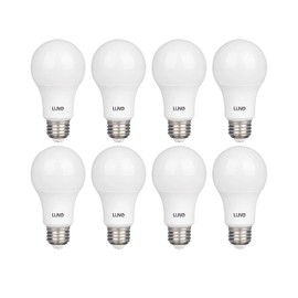 LUNO A19 Non-Dimmable LED Bulb, 9.0W (60W Equivalent), 800 Lumens, 4000K (Neutral White), Medium Base (E26), UL Certified (8-Pack)