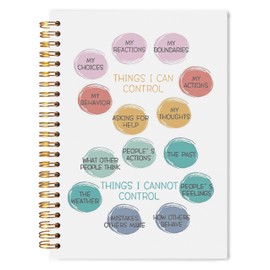 Knibeo Mental Health Journal Notebook - Anti Anxiety Notebook, 5.5×8.3 Spiral Bound Notebook with 164 Pages, Therapist Notebook, Mental Health Gifts, College School Supplies pvc notebook