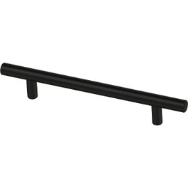 Franklin Brass Solid Bar (5-Pack) Cabinet Handles 5-1/16" Hole to Hole Matte Black Kitchen Cabinet Pulls Drawer Handles Cabinet Hardware Dresser Drawer Pulls P01026Z-FBA-B