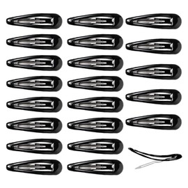 COYUN Pack of 20 Women's Thin Hair Clips, Metal, Large, Non-Slip Hair Clips, French Hair Clips, Hair Clips with Press Stud for All Hair Types, Black