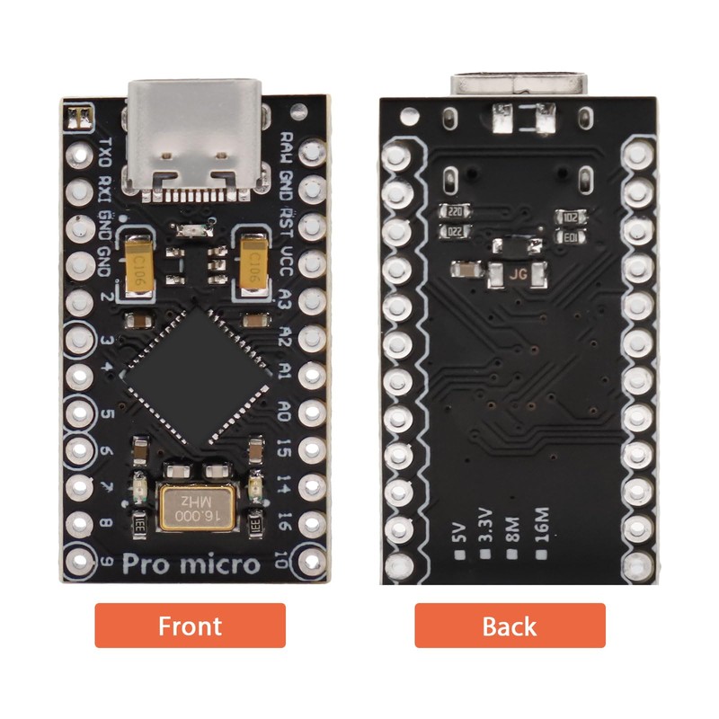 APKLVSR Pro Micro Development Board 5V/16MHz Microcontroller with 2-Row Pin