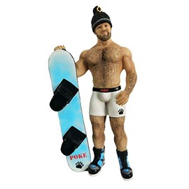 December Diamonds Poke The Bear Series 55-55320 Snowboard Bear