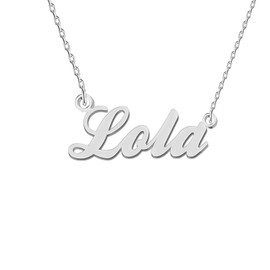 GR35Z9 Lola Name Necklace Silver for Women Dainty Letter Pendant Jewelry Necklace for Mother