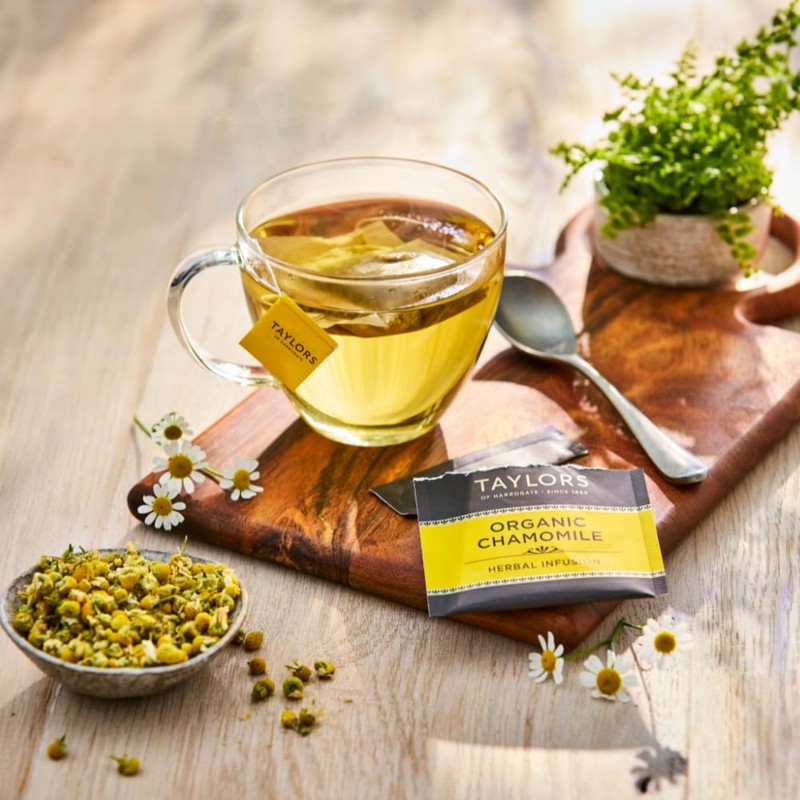 Taylors of Harrogate Organic Chamomile Herbal Tea, Individually Wrapped Bags,