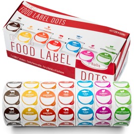 Deli Dots Food Labels | 1" Dot Blank Sticker Labels to Write On for Party Buffet, Catering, Sandwich Shops, Food Containers | 7000 Labels with Dispenser Box