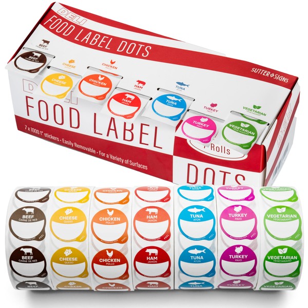 Deli Dots Food Labels | 1" Dot Blank Sticker Labels