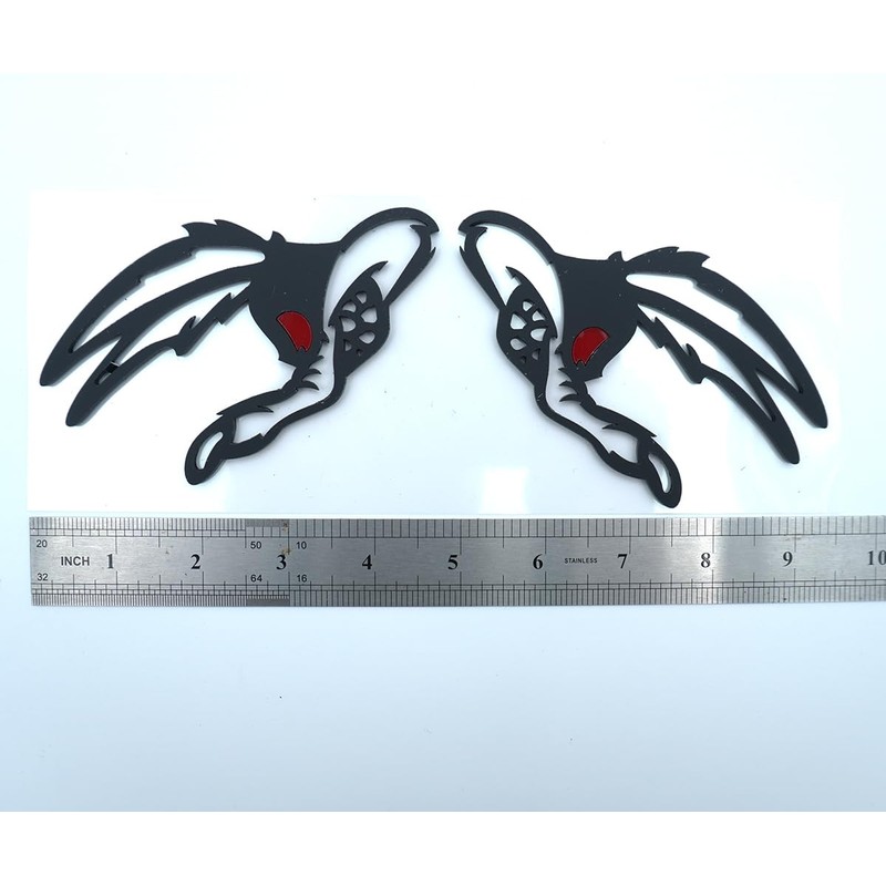 2Pc Coyote Badges Emblem Red Eye Bandit 3D Fender Angry
