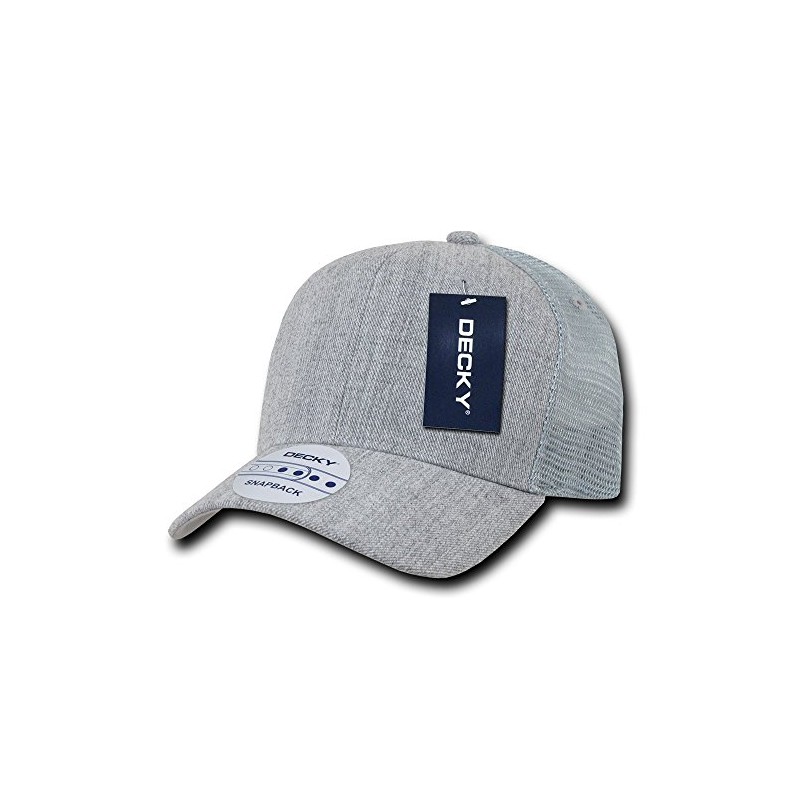 DECKY 6 Panel Curve Bill Trucker Cap, Heather Grey