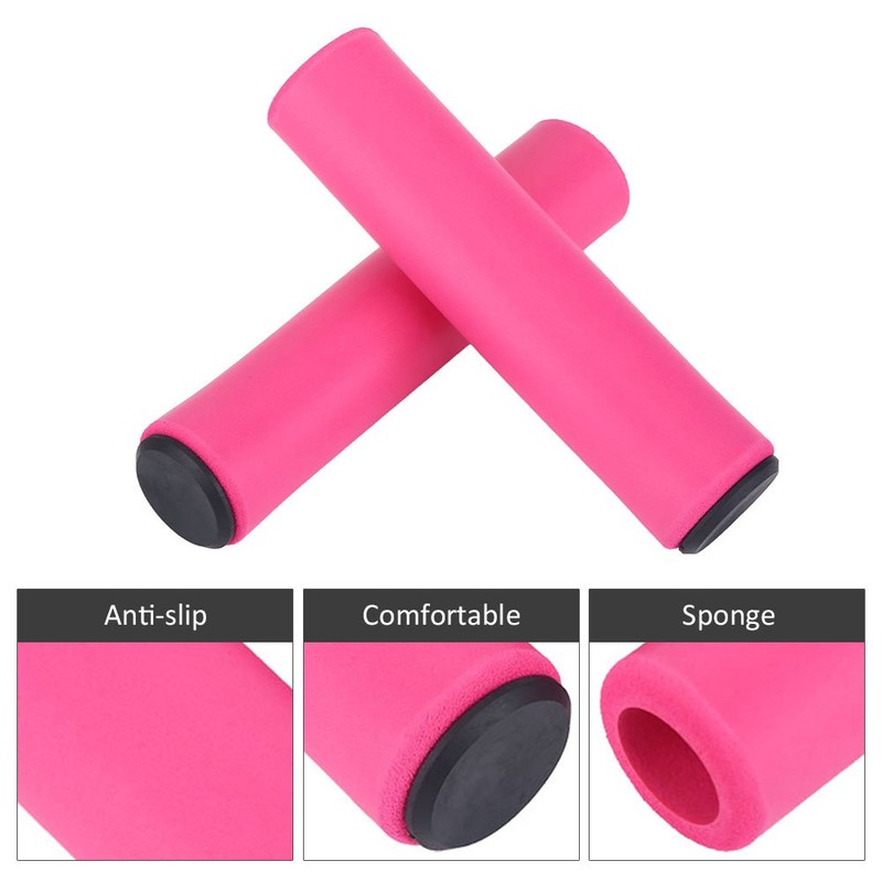 Bike Handlebar Grips, Soft Sponge Grips with End Cap for