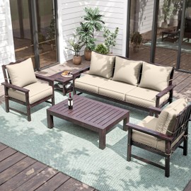 Pakunoda Premium Outdoor Seat Cushion Chair Cushions for Patio Furniture 19 L X 19 W X 4 H Waterproof & Fade Resistant Deep Seat and Backrest Cushion Set with Removable Covers for Chair, Sofa