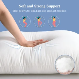 Sherwood Hotel Collection Bed Pillows for Sleeping 2 Pack Queen Size, Soft Microfiber Cover and 3D Super Soft Down Alternative Filled White Pillows (Queen)