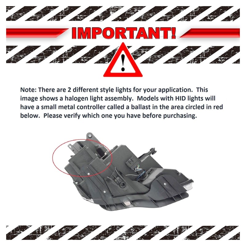 Left Headlight Assembly Halogen Drivers Side Compatible with 2008-2012 GMC