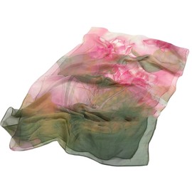 FAIRYGATE Women's Scarves & Wraps Ladies Chiffon Floral Printed Fashion Soft Long Silk Scarf Sheer Shawl for Teen Girls Mum's Gift 160cmx50cm 38005