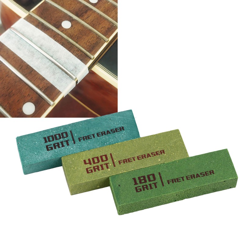 3PCS Guitar Fret Erasers Fret String Polishing Abrasive Rubber Blocks