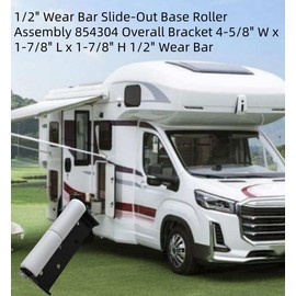 BBMTA Replacement RV 1/2" Wear Bar Slide-Out Base Roller Assembly 854304 Overall Bracket 4-5/8" W x 1-7/8" L x 1-7/8" H 1/2" Wear Bar