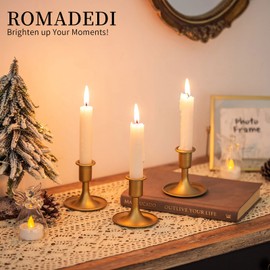 Romadedi - Portavelas cónicos, portavelas de color dorado para centro de mesa, recepción de boda, decoración festiva de Navidad o decoración del hogar, juego de 2 unidades