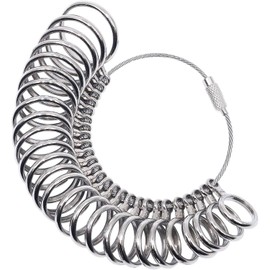 Ring Sizer Gauge Set, with Plastic Ring Sizer Belt Metal Finger Measurement Tools UK A-Z Standard Finger Sizing Tool for Women and Men