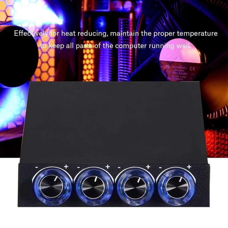 PC Fan Speed Controller 4 Channel Heatsink Controller for Computer