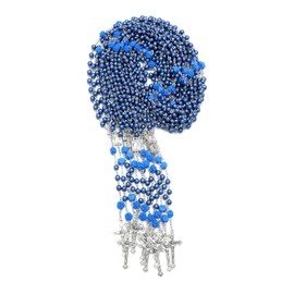 KOMI 12 Pcs Royal Blue Pearl Rosary Beads Catholic for Women Rosaries Catholic Bulk Pearl Beads Dozen Necklace First Communion Confirmation Christening Memorial Gifts for Guest