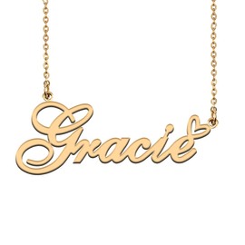 Unique Name Necklace Gold with Heart Customized Jewelry Gifts for Women Gracie