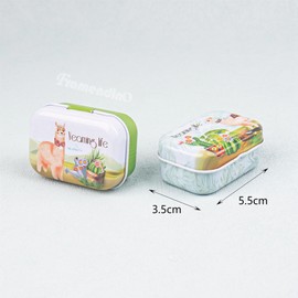 Framendino, 5 Pack Mini Trinket Coin Box Small Alpaca Pattern with Lid for Jewelry Storage Containers (Random Color)