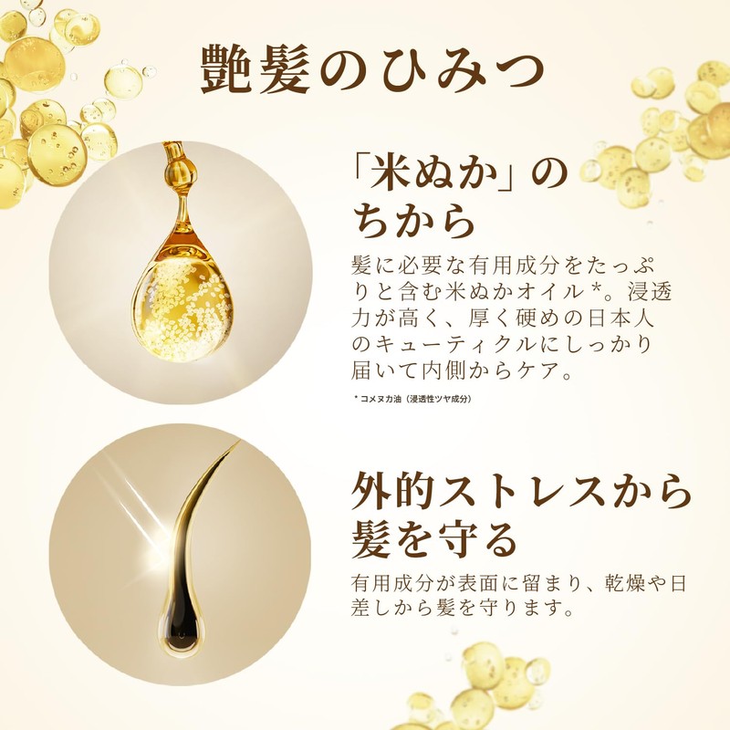Hair Recipe, Japanese Nuts (Wanomi) Smooth Rice Oil, No Rinse
