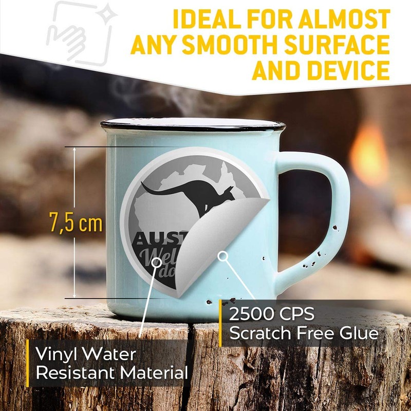 2 x 7.5cm Vinyl Stickers - Australia Down Under Kangaroo