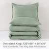 Litanika Oversized King Comforter Set 120x98, 3 Pieces Sage Green