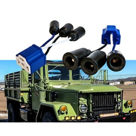 Set of 2 H4 9003 HB2 Headlight Female Coupler Connector Rubber Plug 12 AWG For Military Truck Compatible with Humvee M35a2 M35 M35a3 M923 truck HMMWV m998