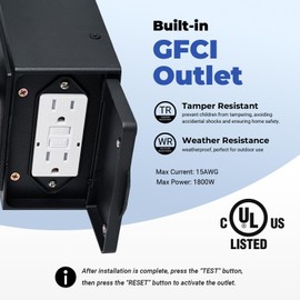 OPAXIS 18.6" H Porch Light with GFCI Outlet, Dusk to Dawn Outdoor Light with Outlet, Bronze Waterproof Outdoor Light Fixture, 100% Aluminum Front Porch Lantern for House, Garden, Doorway, Garage,