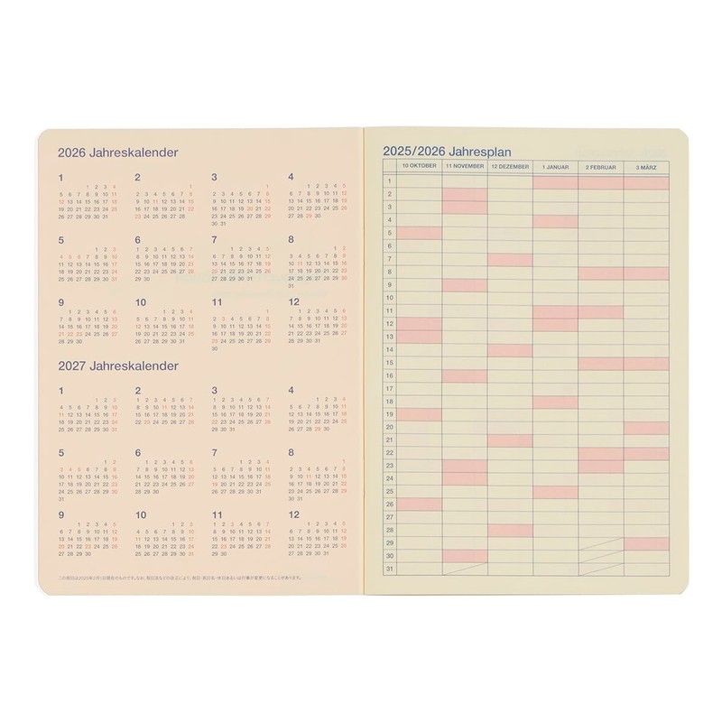 Delfonics Planner, 2026 Version, Starts October 2025, Rollbahn Note Diary,