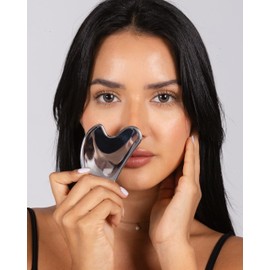 Delune Stainless Steel Gua Sha Tool - Tighten Skin Care Tools Massage Beauty Tool for Body Eyes Neck Massager with Travel Pouch